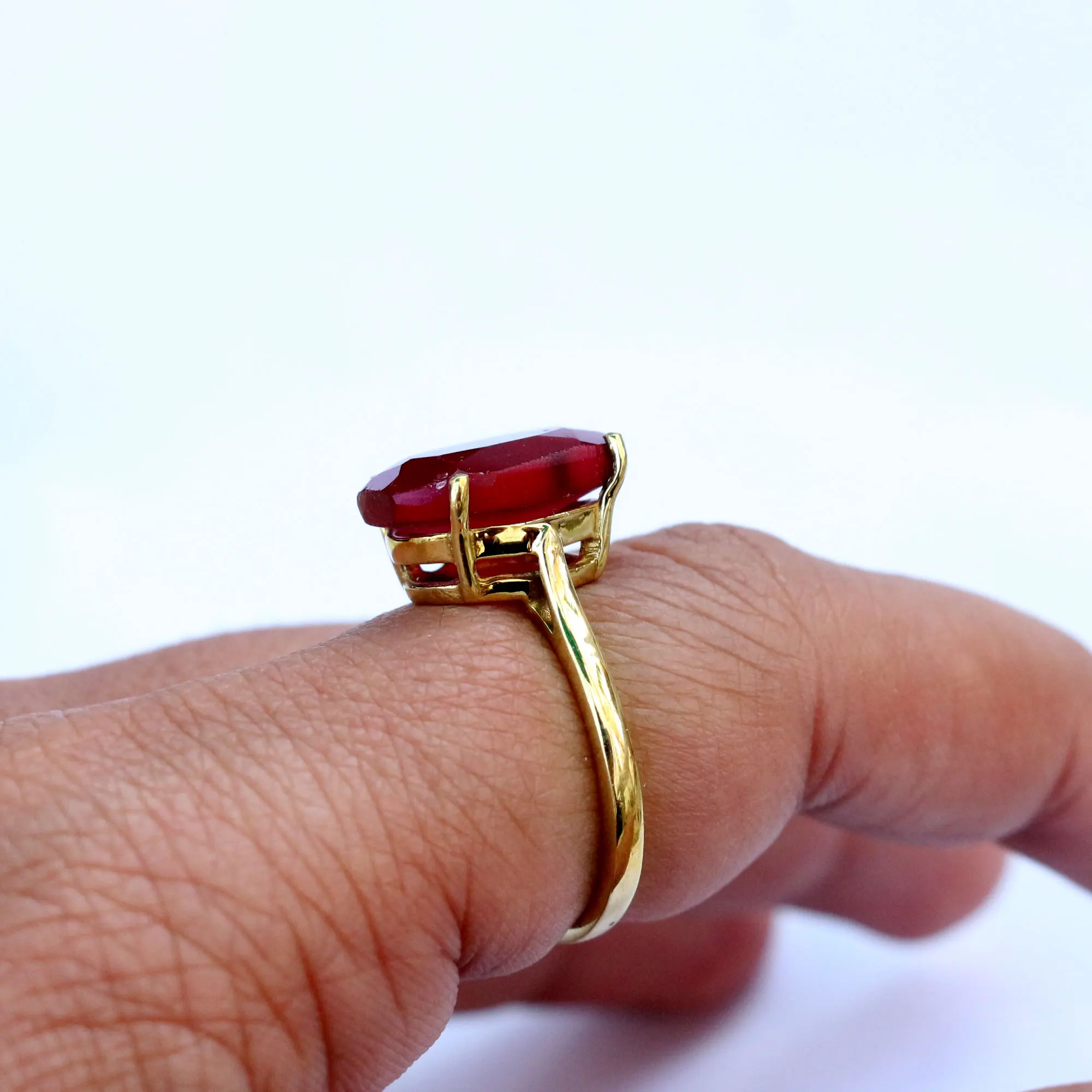 Top Notch Quality Cheap Lab Created Ruby 14 k Vermilion Gold Plated Brass jewelry Wholesale Factory Price