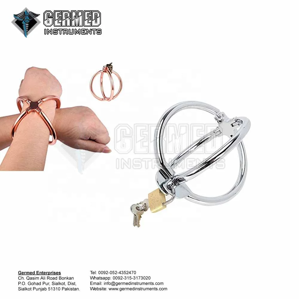 Manufacturer Supplier Wholesale Dealer Stainless Steel Crossed Handcuffs With Lock Restraints / Crossed Handcuffs With Padlock