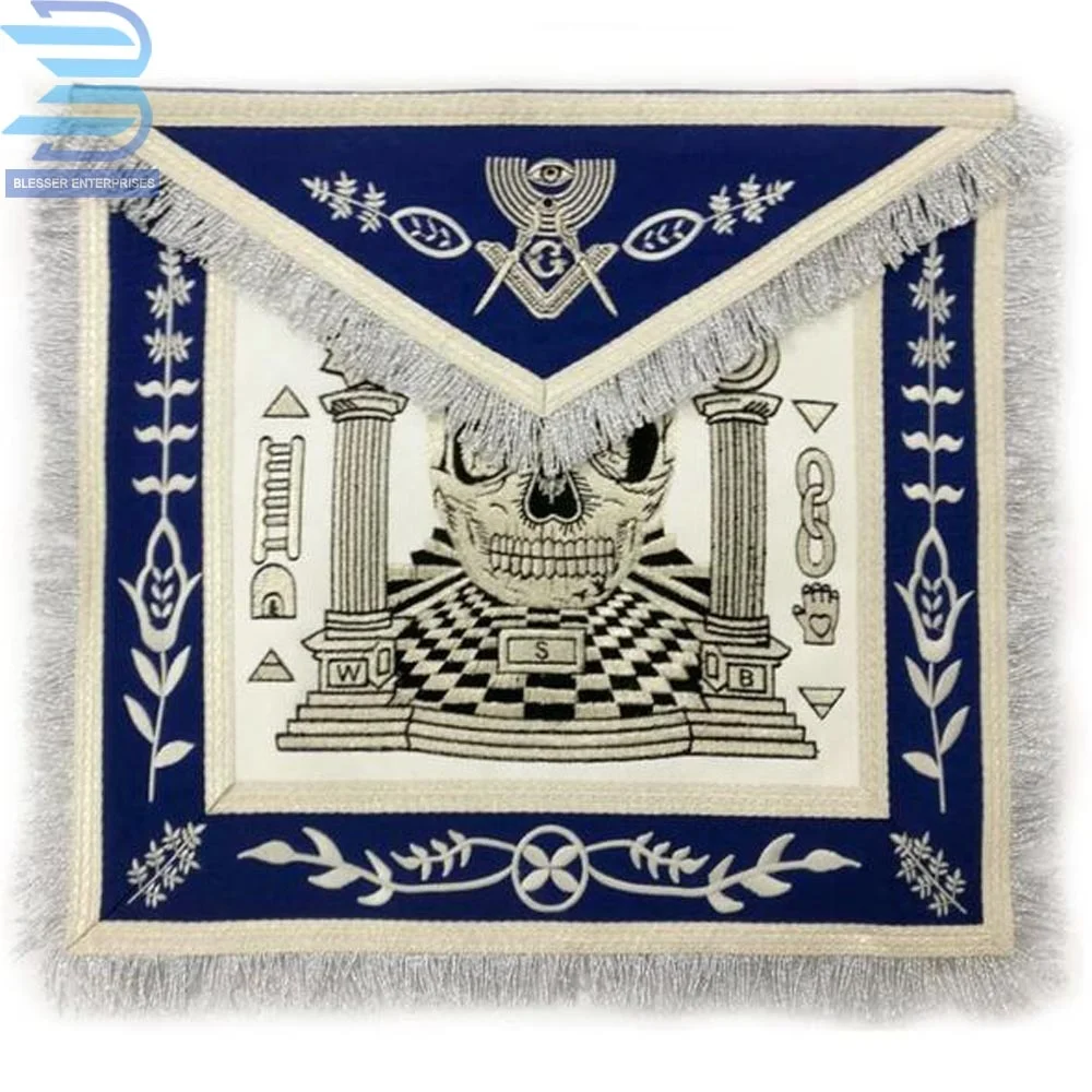 Cheap Price Freemasonry Regalia Masonic Custom Design Skull Pillars Masters Carpet Machine Made Apron