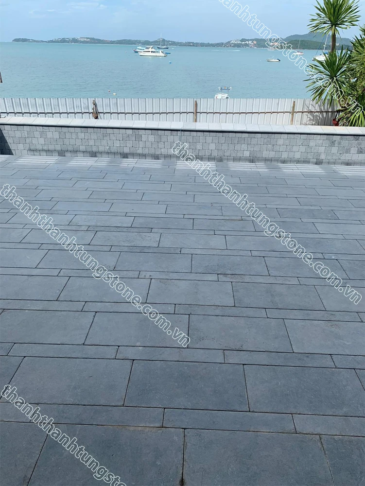 Natural Blue Gothic Stone Bleue Steen Bluestone Resort Dark Paving Factory Direct Quarry French pattern modern Beach Hotel