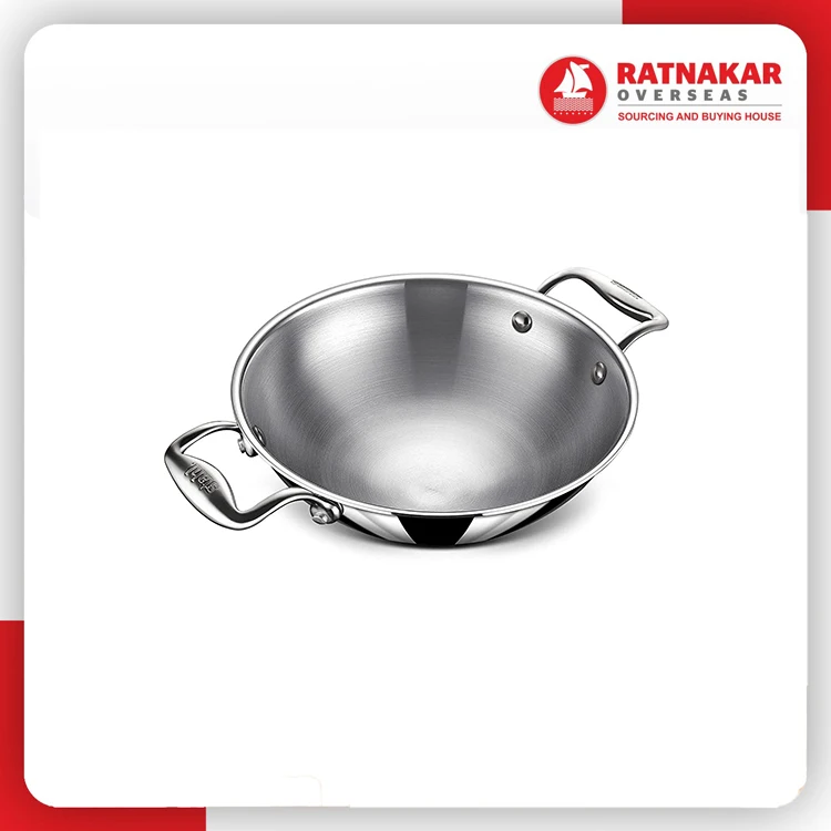 Kadai Индукционная дружественная трехслойная нержавеющая сталь Kadhai заводская цена чугунная посуда наборы стальная крышка подарочная коробка и Master