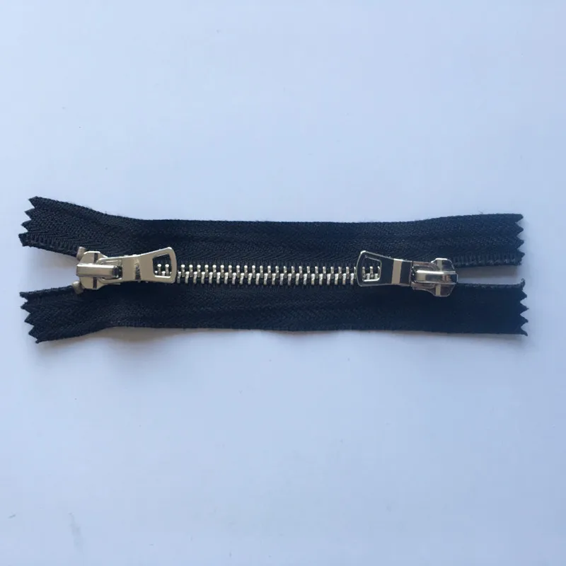 
High quality metal plated brass nickel double slider close end X shape zipper 