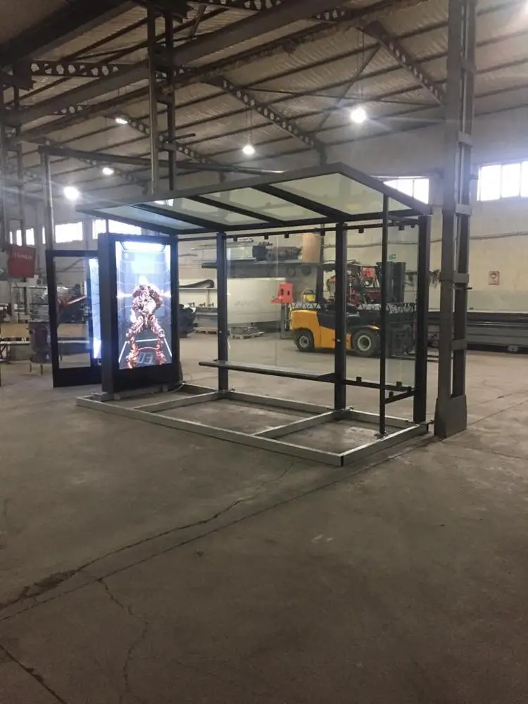 Gold Bus Shelter / Advertisement Bus Stop, Shelter with Lightbox Kiosk