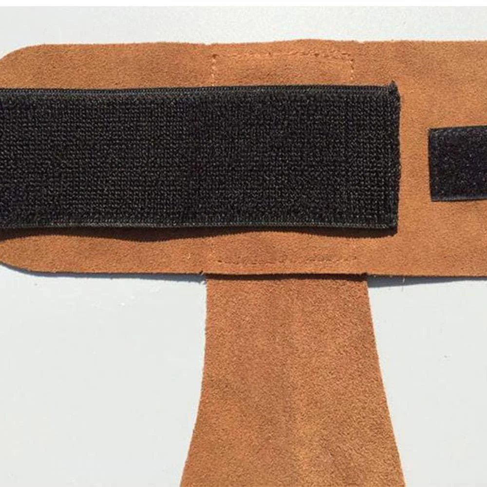 Brown Leather High Quality Gymnastic 3 Hole Weightlifting Leather Hand Grips, Anti-Slip Workout Gloves with Wrist Support