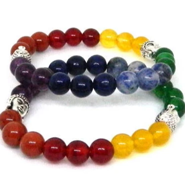 Seven chakra stone  bracelet exotic Buddha bracelet for reiki healing