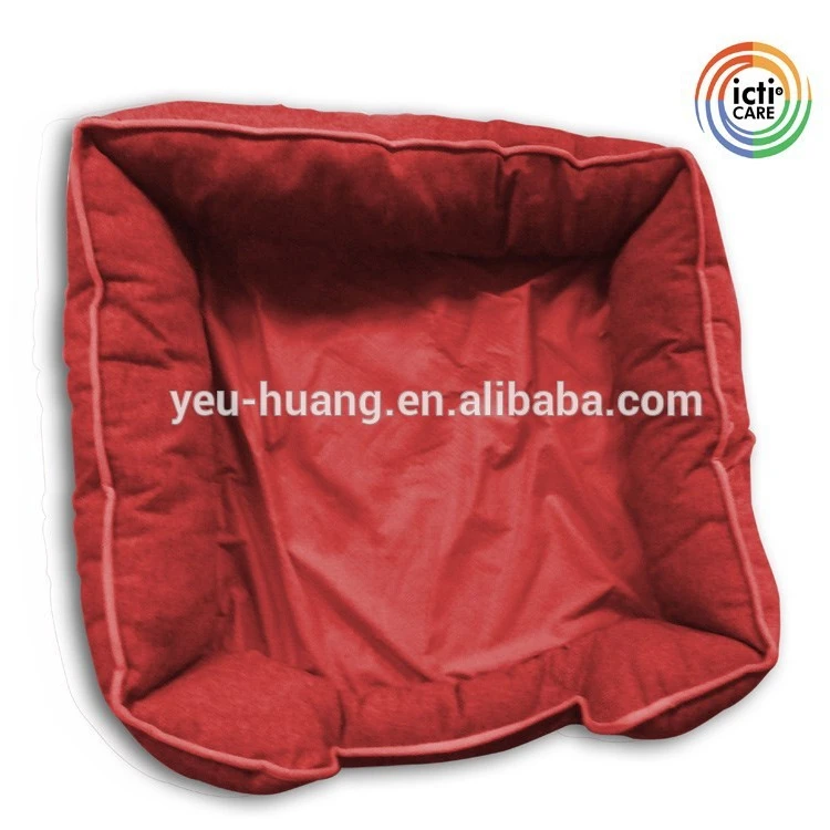Red color square shape dog pet bed pillow plush toy stuffed animal maker supplier factory manufacturer
