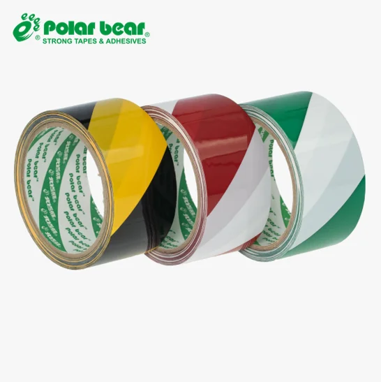 Yellow black red white green white barrier safety warning adhesive tape