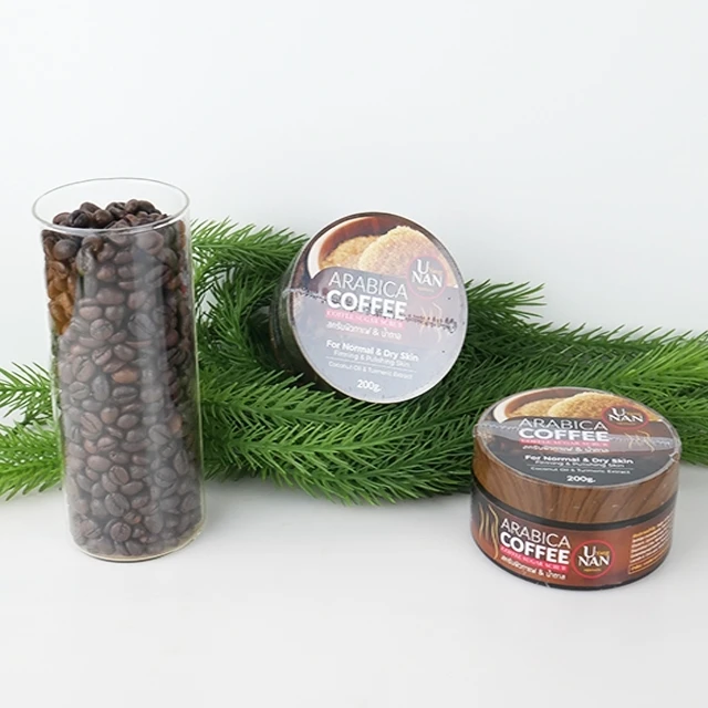 Wholesale OEM Body Scrub Brown Sugar and Coffee, Herbal Body Scrub Thailand Exfoliator 7-20 Days Welcomed Adults Female Saibua