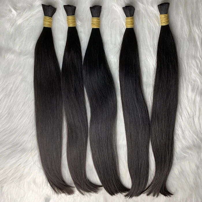 VIRGIN STRAIGHT DOUBLE DRAWN BULK RAW NATURAL HUMAN HAIR NO SYNTHETIC NO TANGLE NO SHEDDING FROM YOUNG GIRLS
