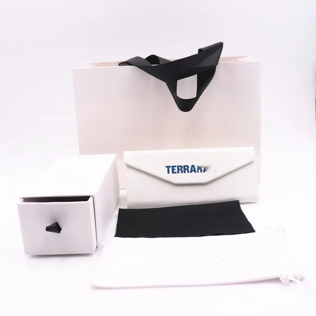 Wholesale sunglasses case and box  Folding Triangle sun glasses with case PU Handmade Foldable Magnet Optical glasses case set