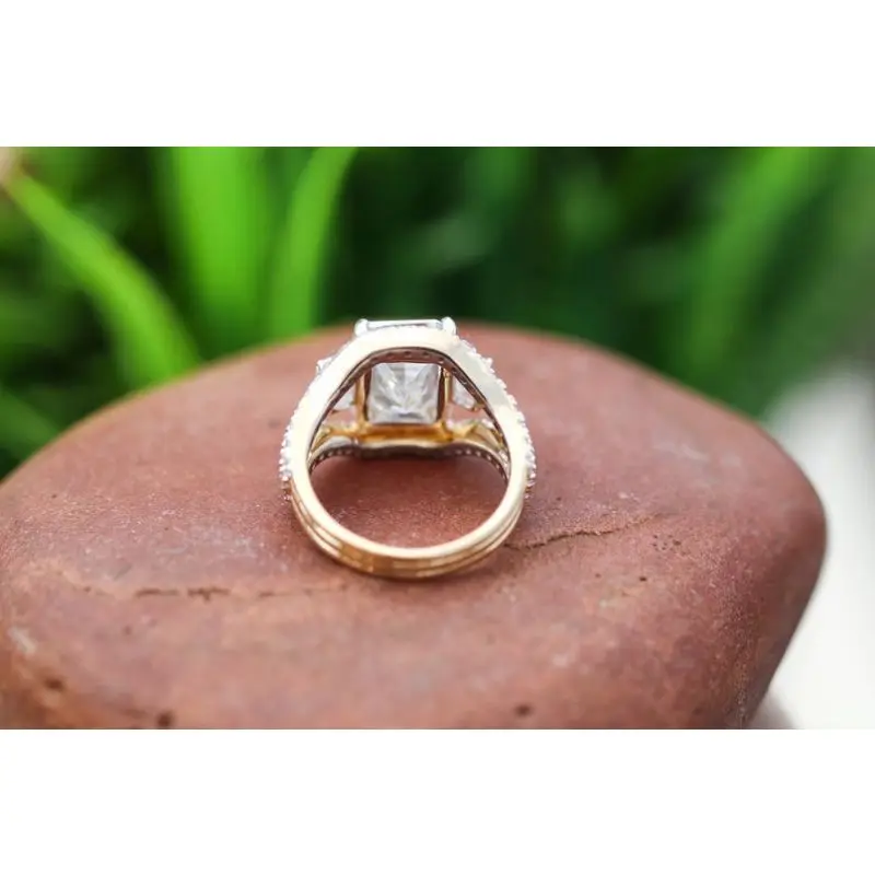  Обручальное кольцо с бриллиантами сертифицированное из белого золота 14 к свадебное для женщин