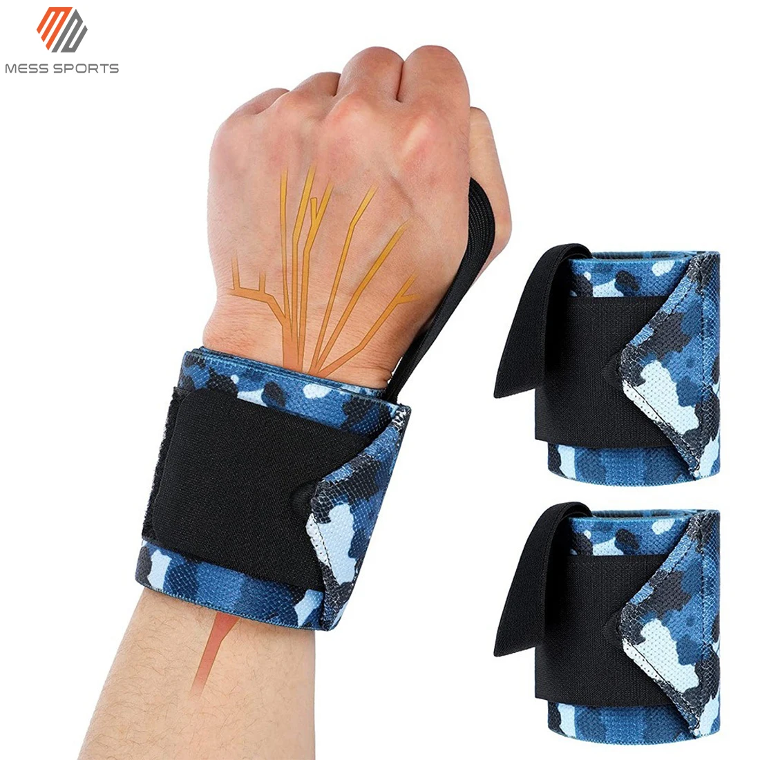 New Custom Print Workout Gym Wrist Wraps Camo Printed Low Price Best Quality Powerlifting Gym Men Wear