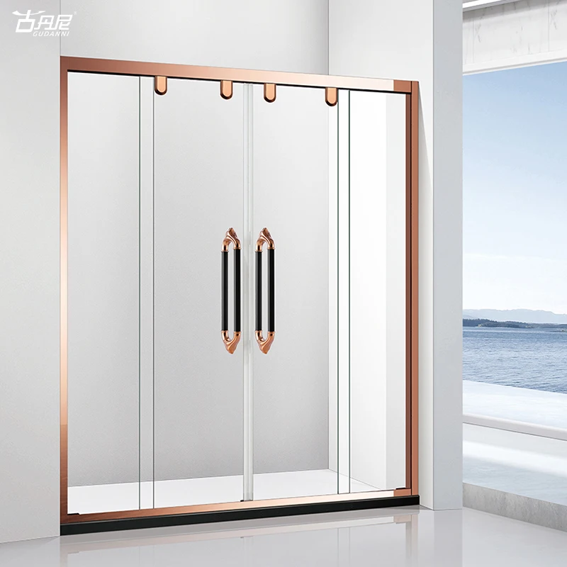 GUDANNI Waterproof tempered glass shower room enclosure bathroom square folding door