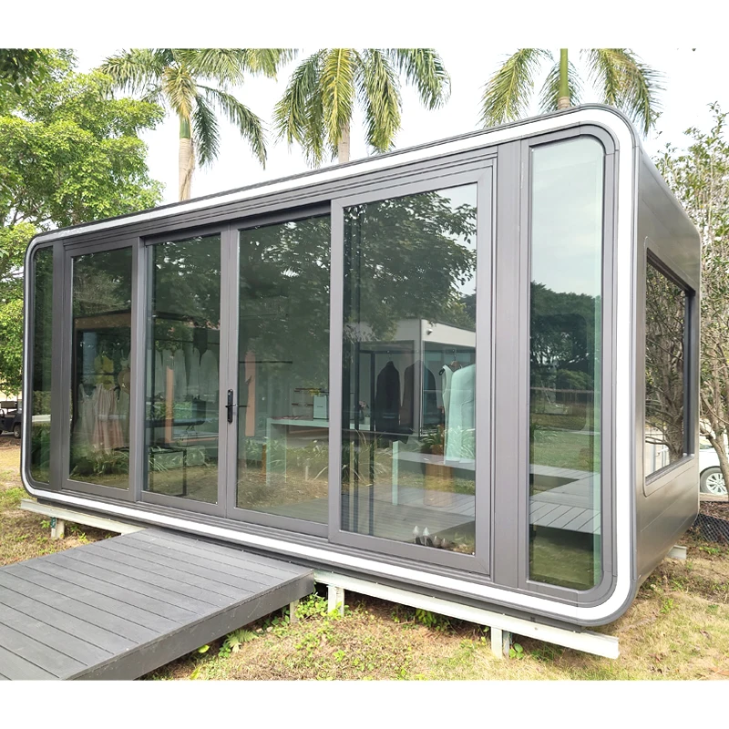 
Luxury Modern prefabricated aluminum prefab glass house sunrooms for Boutique Hotel/ Resort/ Campsite 