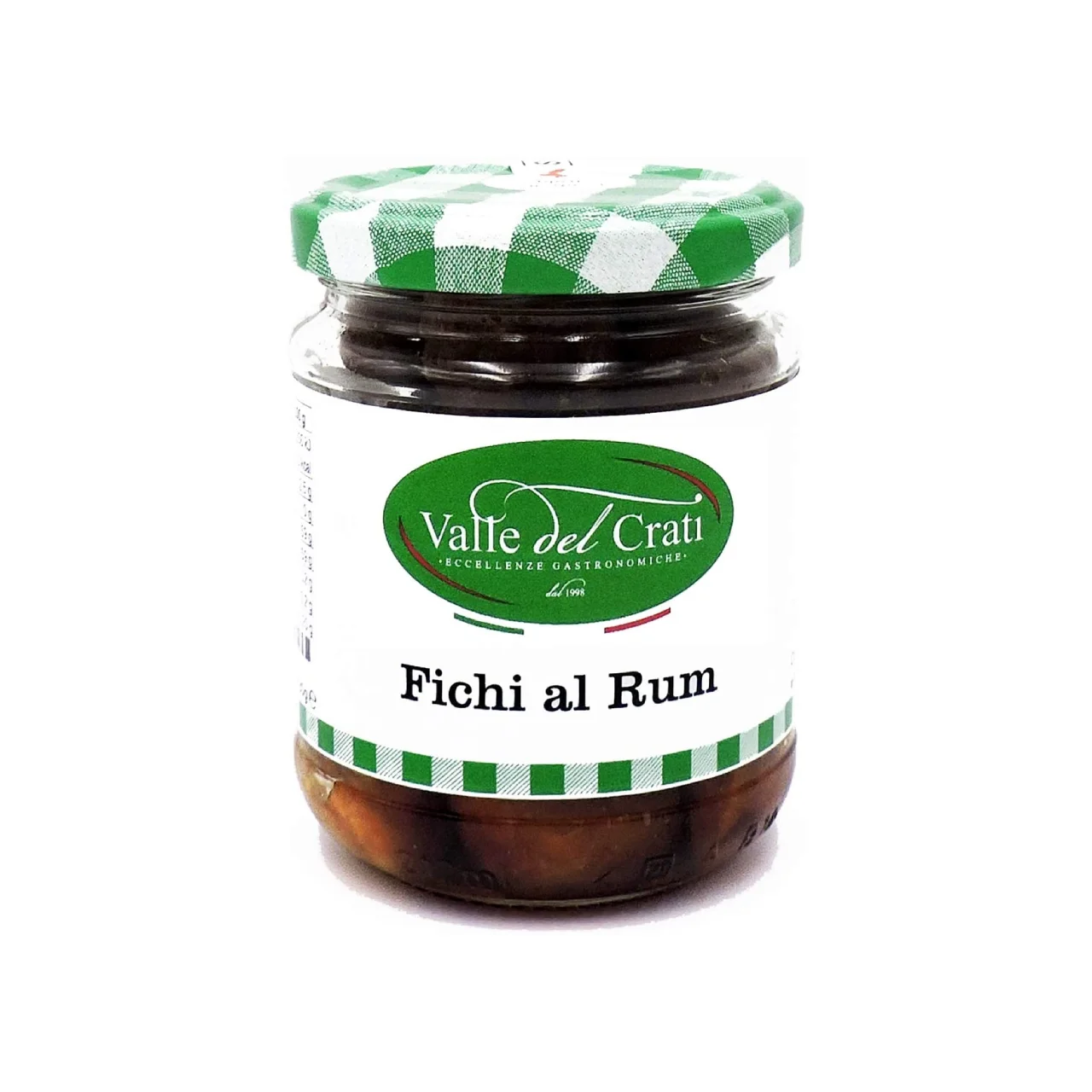 
100% Italian Figs in Rum | Typical Calabrian Product Dipped Figs In Rum | Jar 180 gr 