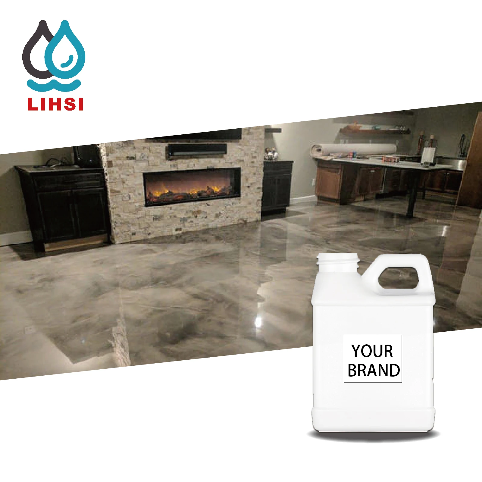 
3D flooring paint Clear epoxy resin and hardener for floor coating 