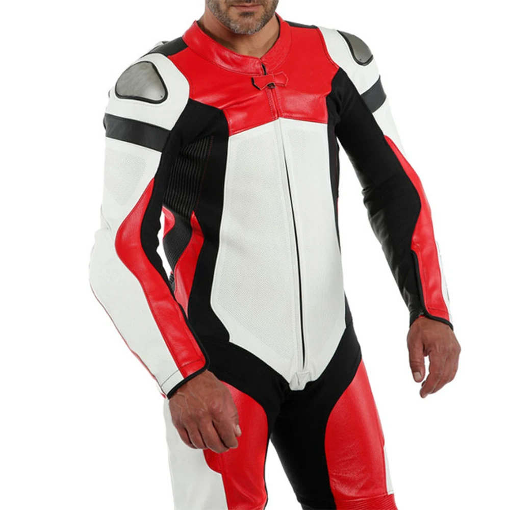 Custom Best Quality Motorbike Racing Full Body Suit in Leather Breathable Water Resistance Protective Gear Male Female Adults