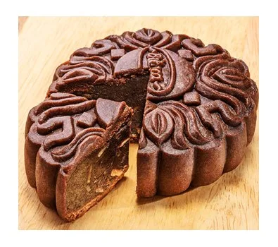 MID AUTUMN FESTIVAL 250G BAKED MOON CAKE 2 EGGS CHOCOLATE AND ALMOND FLAVOUR HIGH QUALITY PRODUCT
