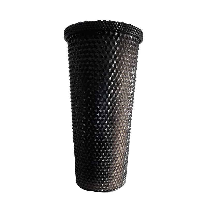 Christma Gift 20OZ Black Acrylic Tumbler Cup Studded Matte Tumblers Food Grade Cups With Straw And Lid