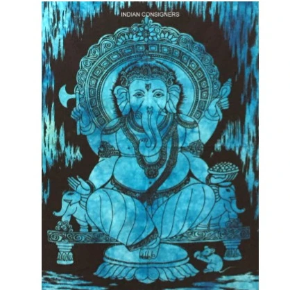 Lord Ganesha Tapestry Worship Religious Multiple Color Ethnic Beautiful Wall Hanging Home Decor