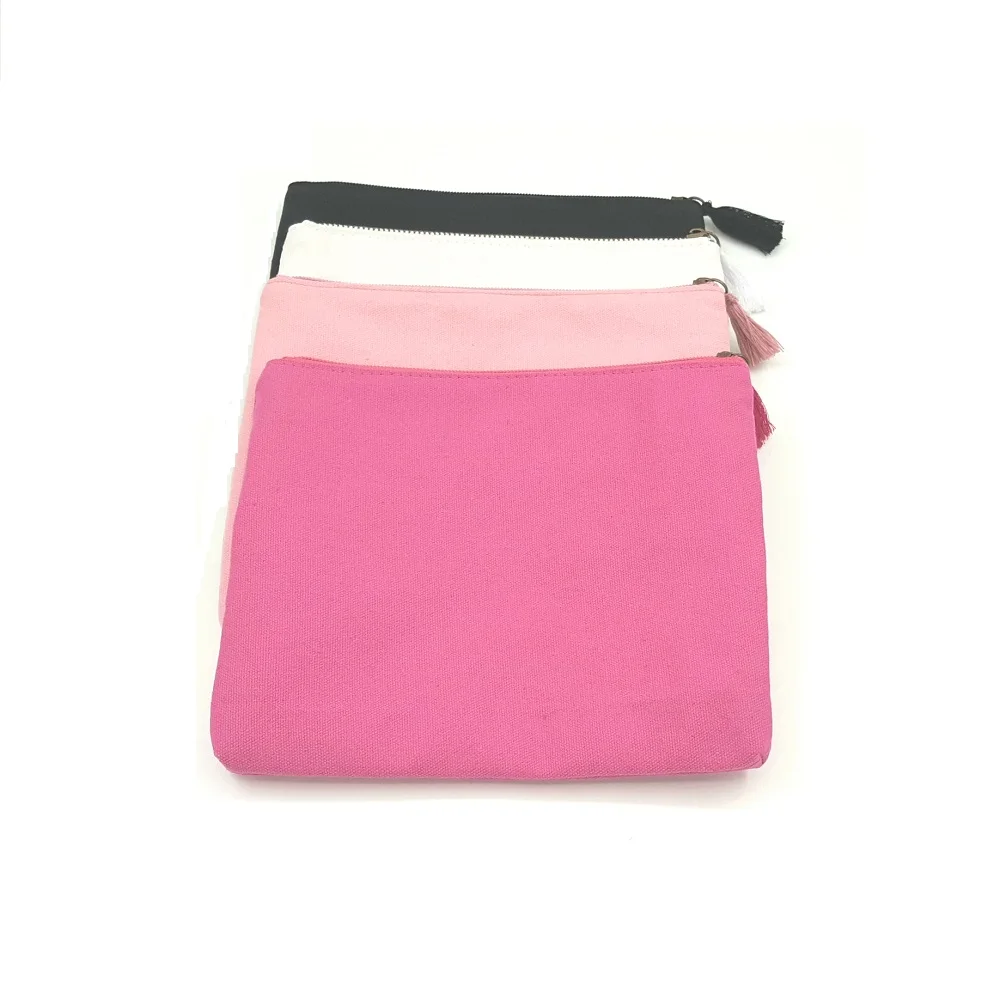 Organic quilted small pouch folding Custom personalized travel zipper makeup cosmetic bag for women