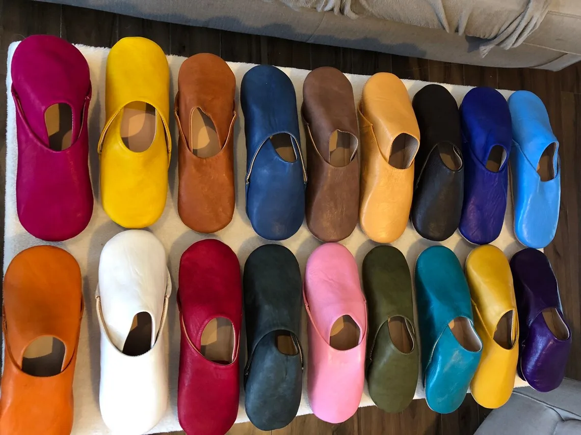 Тапочки из натуральной кожи сделанные вручную