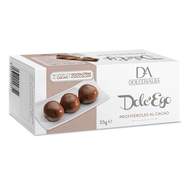 
Best Quality Made in Italy Cocoa Cream Puffs Individual Portion for Supermarkets 55g/1,94oz 