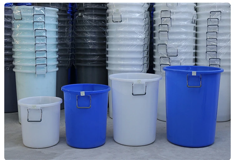 200l 200 liter 50 gallon large round plastic food water bucket with lid handle wholesale