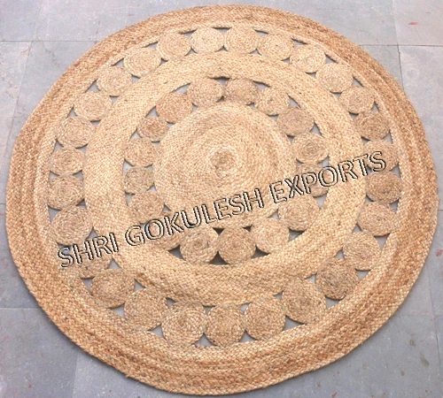 Handmade Indian High Quality Latest Design 100% Natural Jute Braided Rugs and Floor  Carpet