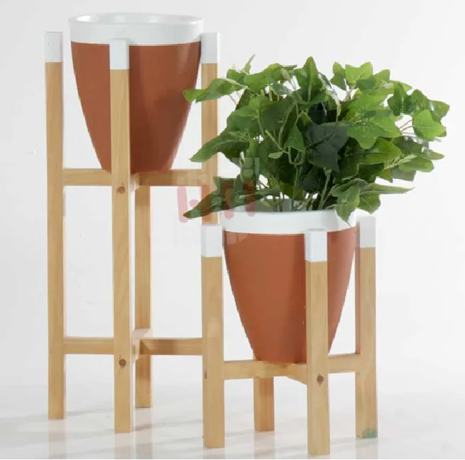 Unique Classic Tubular Wood Planter Fashion Modern Minimalist Luxury Durable Garden Supplies