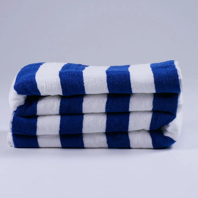 Deeda factory 100% cotton blue white stripe hotel pool towels