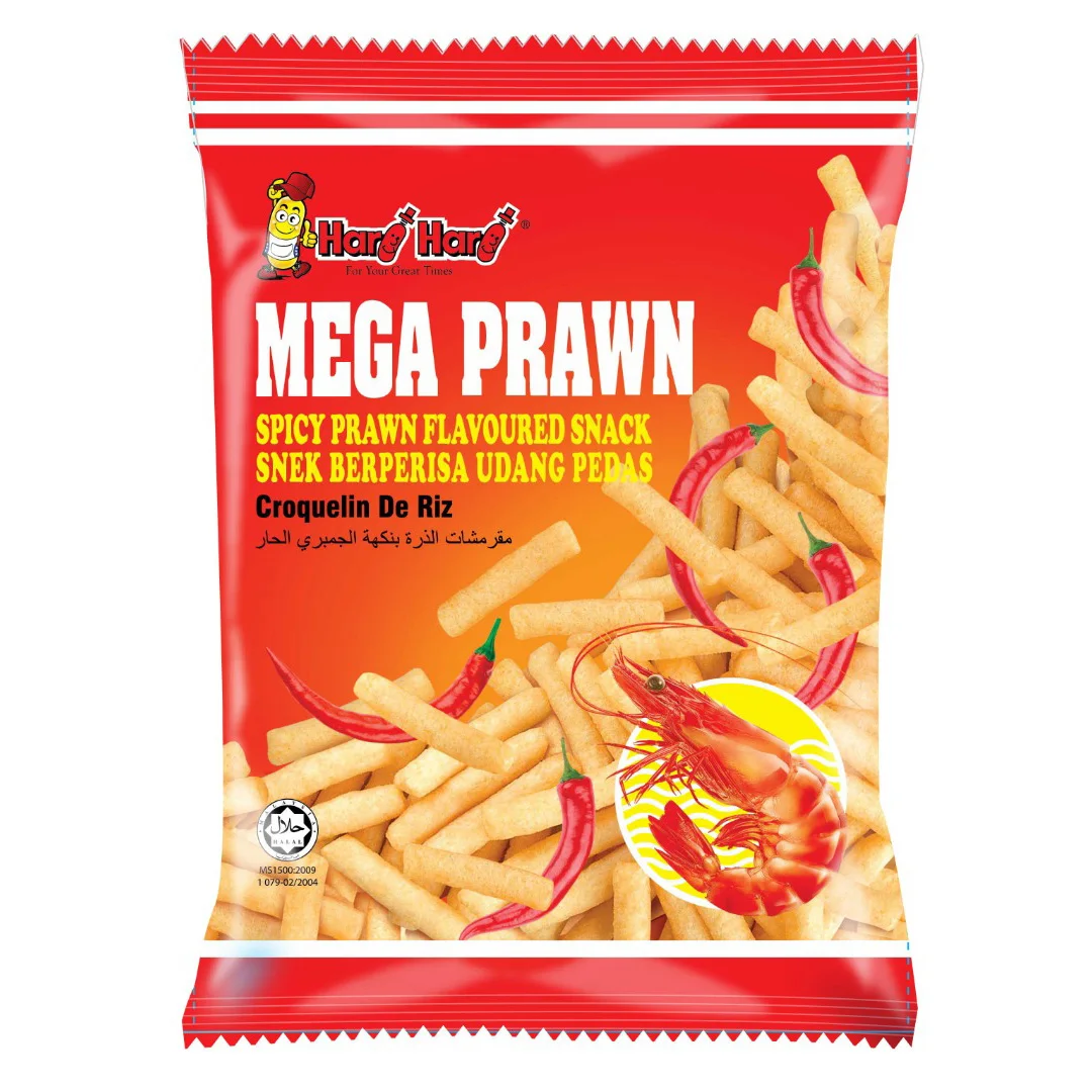 Corn Snacks Halal Snack from Malaysia Mega Prawn Chili Prawn Crackers 60gm