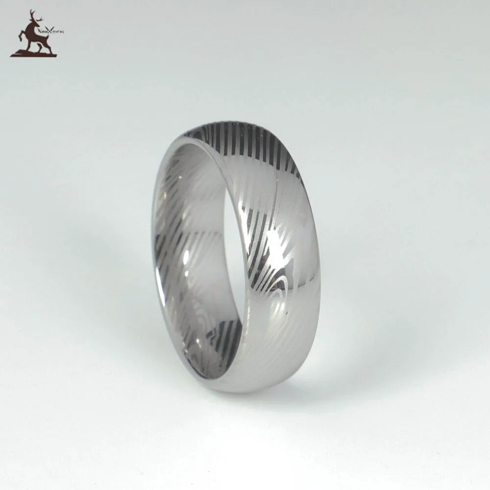damascus steel ring custom handmade 8mm wide in twisted pattern for him and her best ring for gift at wholesale