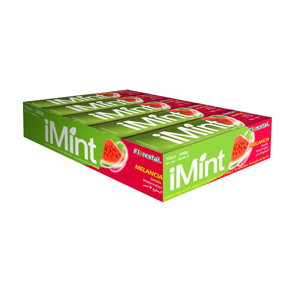 
81771 - IMINT DROPS Power Fresh Eucaliptus, Raspberry, Mint, Cherry, Watermelon Hard Candy 3g x 10un x 24 
