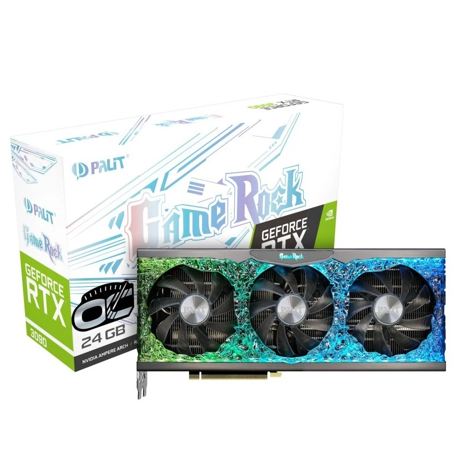 NON-LHR Nvidia Palit GeForce RTX 3090 GameRock 24GB OC GPU NED3090H19SB-1021G видеокарта | RTX 3080 Palit 3070 видеокарта