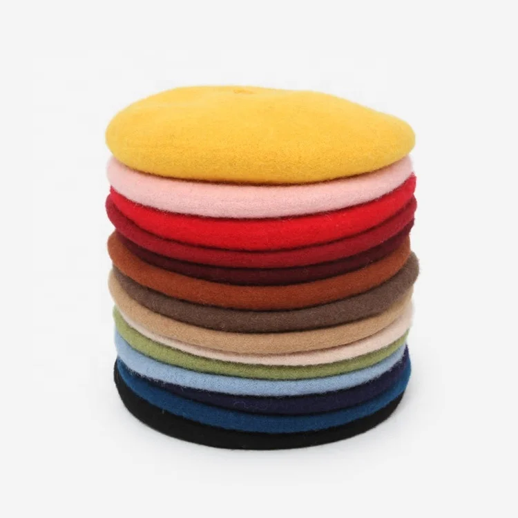 48-50cm Small Head 1-2 Years Old Winter Baby Girl Beret Rouge Children Kids Fleece Wool Beret Hat For Children