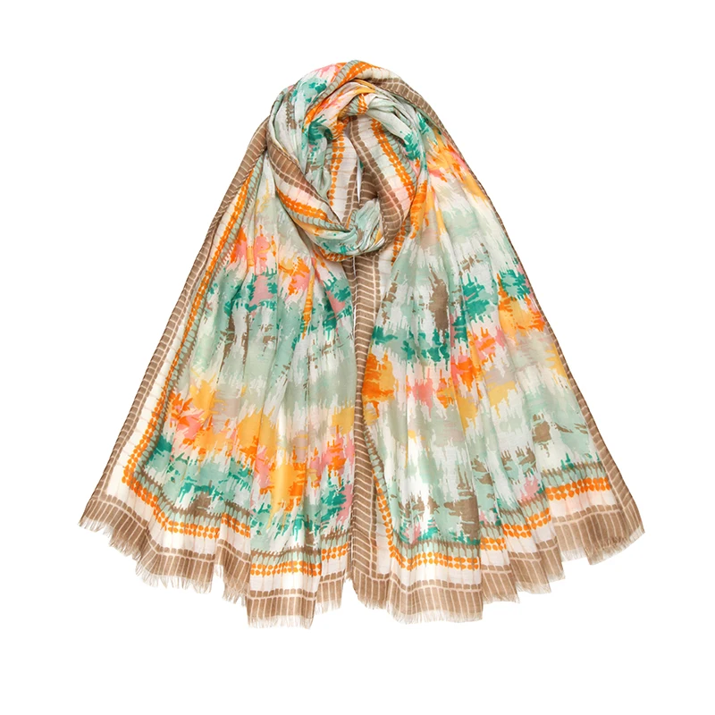 Тысячи шарф стили в магазине 180X90cm граффити живопись масляными красками с принтовым дизайном изготовленным на заказ логосом вискоза