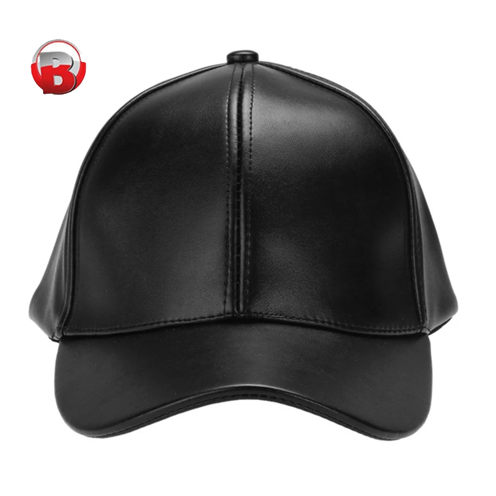  Бейсболка из чистой кожи для мужчин и женщин теплые черные кепки осенняя Кепка
