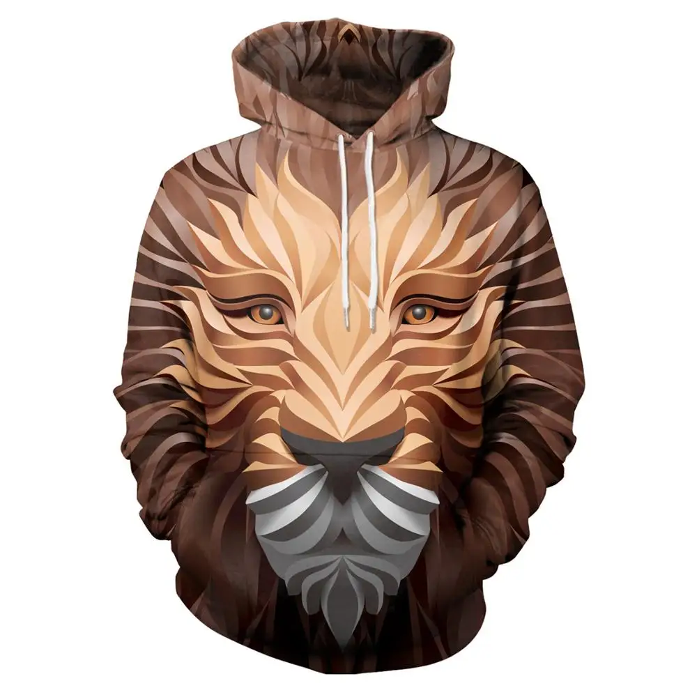Mountain Adventure Lion Sweatshirts Hoodies Jacket Hot Selling 2021 Wholesale 3d Animal Wolf Printed Anime Hoodies For Men