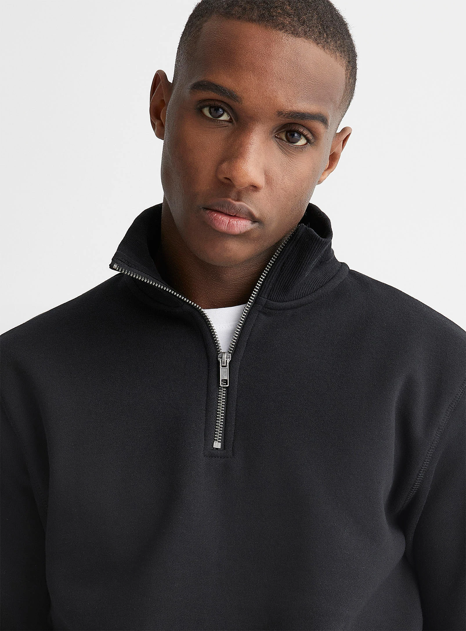 Customized Logo Men Quarter Zip Gym Sports Plain Sweatshirt For Fitness Premium Fleece Heavy GSM Custom Wholesale Sweatshirts