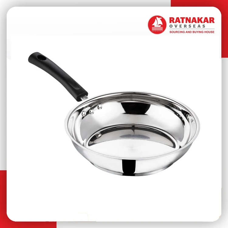 High Quality Durable Stainless Steel Non Stick Frying Pan With Lid Stainless Steel Fry Pan With Lid For Sale