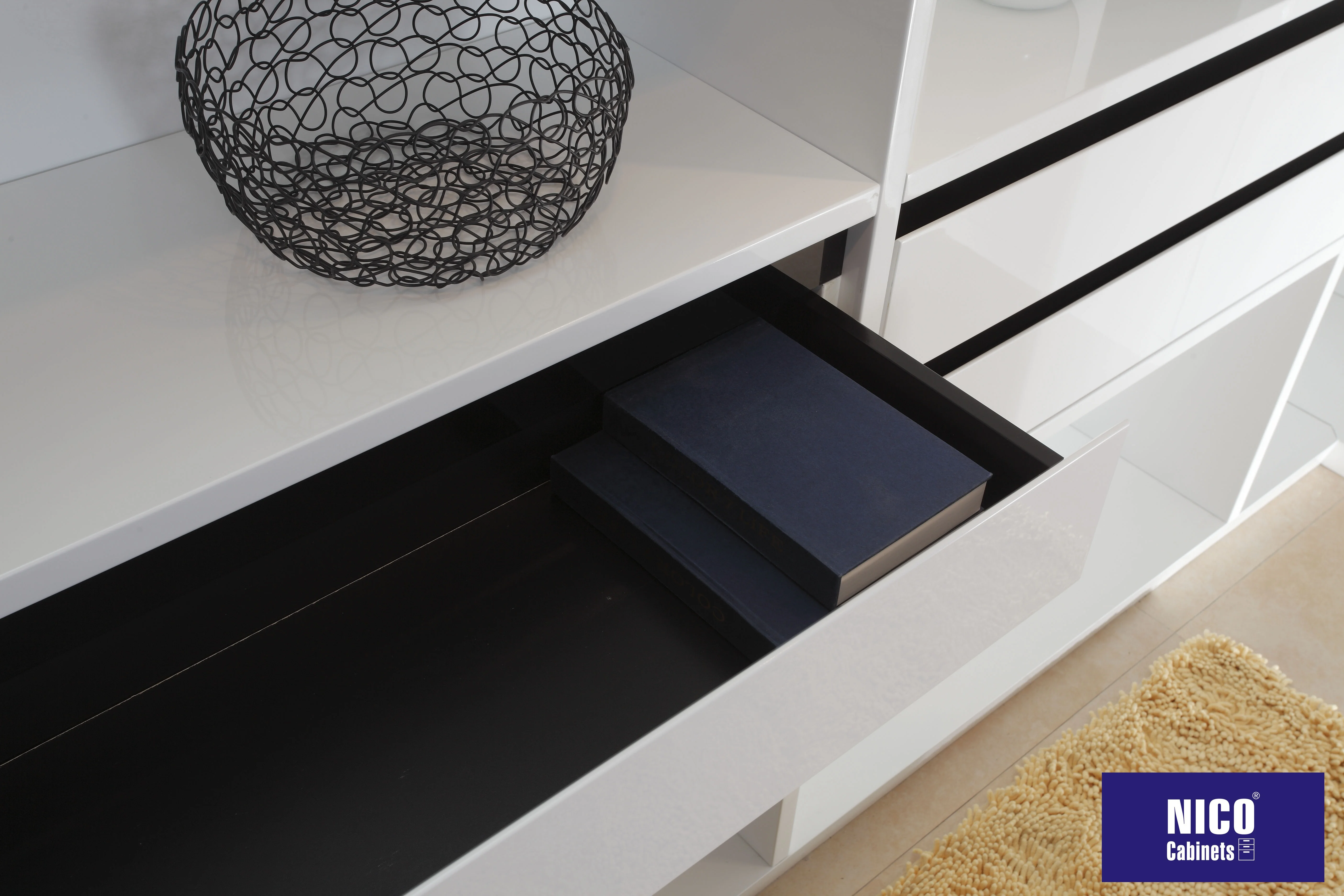 NICOCABINET Custom European Popular Design Modern Custom White Bookcase Book Shelf