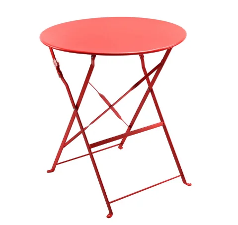 Hot sale small portable home&garden furniture cheap metal space saving folding side round dining/picnic/camping/coffee/ table