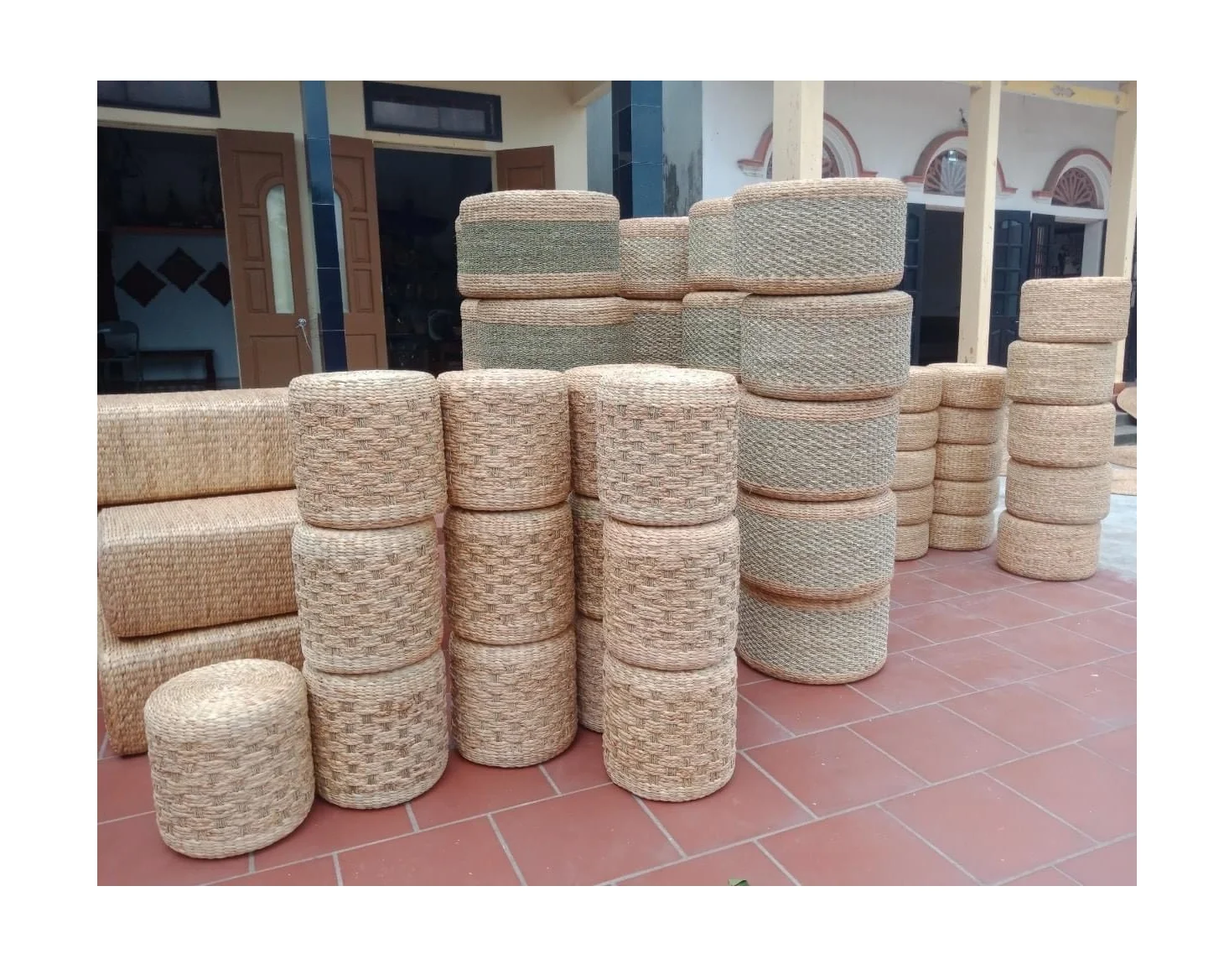 Поставщик водный гиацинт оттоманка-соломенная Подушка гиацинта-татами ручной работы декоративная соломенная подушка для йоги