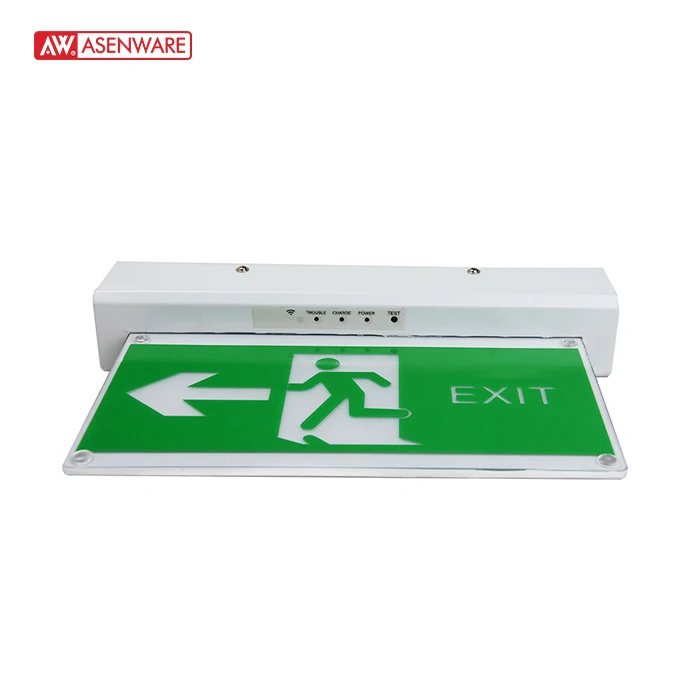 exit sign emergency lighting 3W emergency charging exit lamp Factory price for school hospital