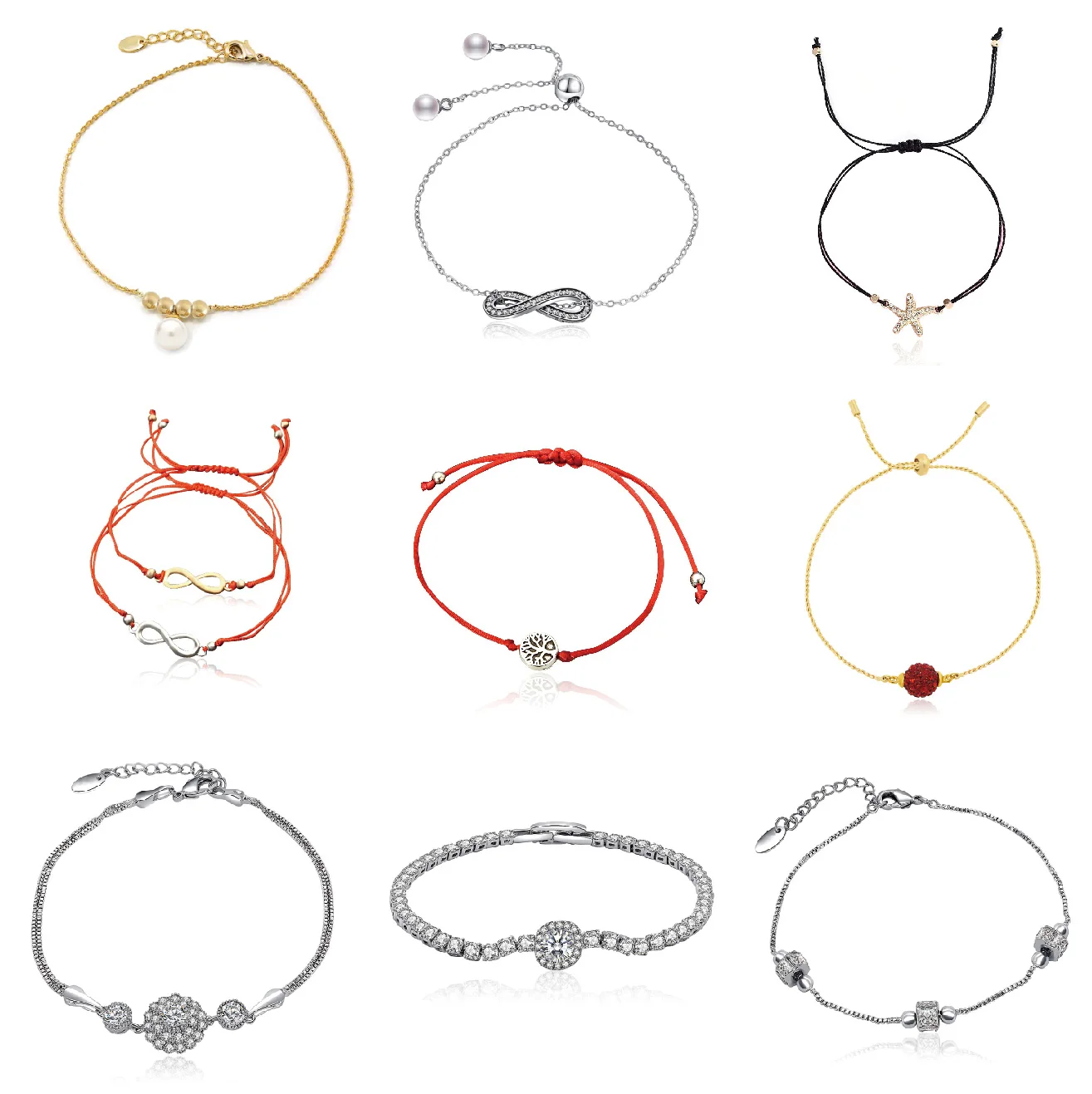 custom color adjustable infinity sign cord wholesale wax string bracelet