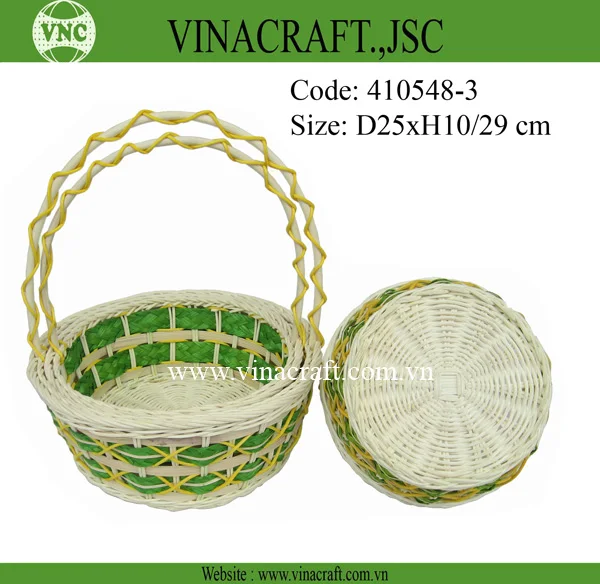 Storage Baskets with Handle Rattan Fruit Basket for Organizing and Displaying Fruits