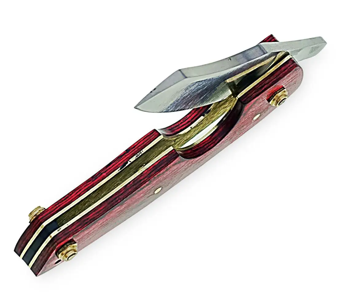 Custom hand Made D2 Steel Folding  cigar cutter 3 in 1 folding knife  cigar cutter shaving razor- Gifts for men razor sharp