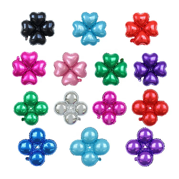 18 Inch Foil Balloons Heart Four Leaf Clover Round Four Wheel Ball Wedding Party Decorations