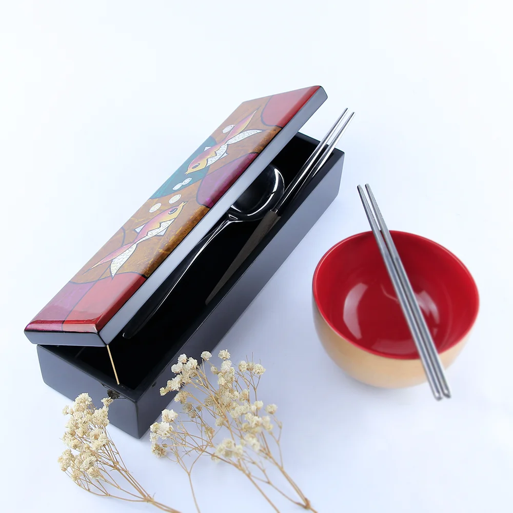 Конкурентоспособная цена, вьетнамская Лаковая коробка, Маленькая деревянная коробка с ручной росписью, органайзер, коробка для хранения для домашней кухни